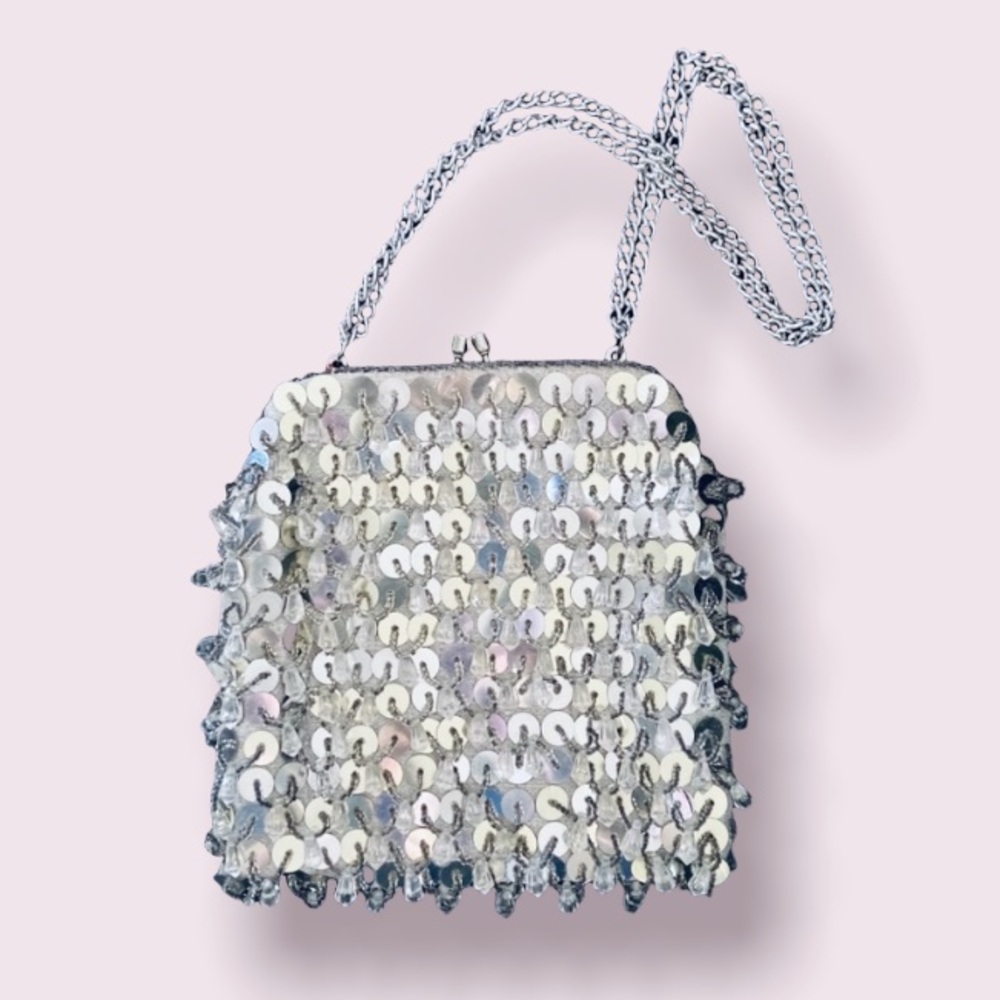 Vintage Fine Arts Bag Co. Silver Sequin & Bead Bag